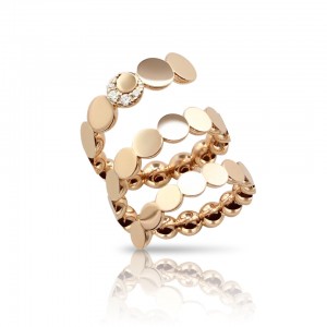 PASQUALE BRUNI 18K ROSE GOLD LUCE 1 DIAMOND CIRCLE RING