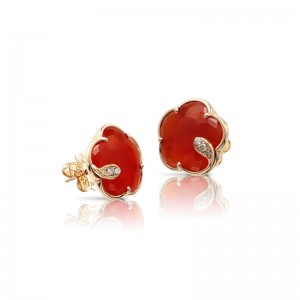 PASQUALE BRUNI 18K ROSE GOLD TON JOLI AMBER AND DIAMOND EARRINGS 0.05.