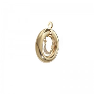 18K ROSE GOLD ONE EARRING DIAMOND MOON HANGING FIGLIA DEI FIORI 0.18. 