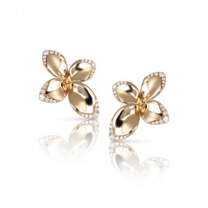 PASQUALE BRUNI 18K ROSE GOLD GIARDINI SEGRETI FLOWER EARRINGS WITH DIAMONDS