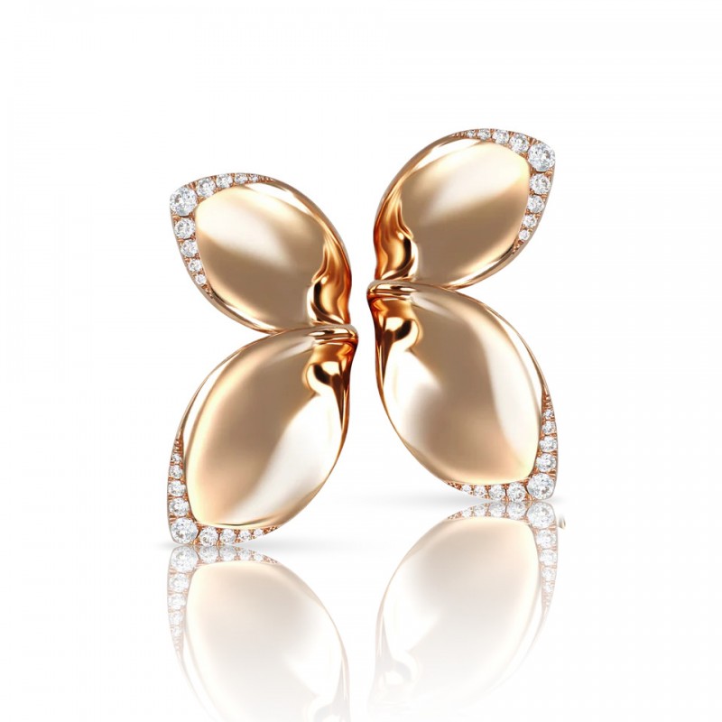 PASQUALE BRUNI 18K ROSE GOLD GIARDINI SEGRETI EARRINGS WITH DIAMOND TIPS