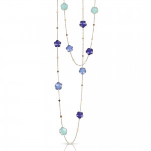 PASQUALE BRUNI 18K ROSE GOLD COLOR STONE TON JOLI LONG NECKLACE.