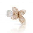 PASQUALE BRUNI 18K ROSE AND WHITE GOLD GIARDINI SEGRETI RING WITH WHITE AND CHAMPAGNE DIAMONDS