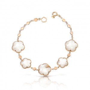 PASQUALE BRUNI 18K ROSE GOLD TON JOLI LUNAIRE BRACELET WITH PEARL OF THE MOON GEMSTONE AND DIAMONDS