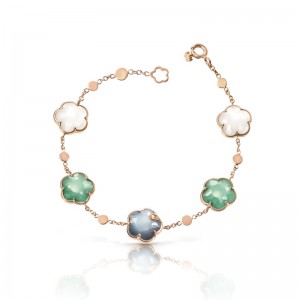 PASQUALE BRUNI 18K Rose Gold Petit Joli Lunaire Bracelet with Pearl of the Moon Gem, Lunar Garden Gem, Lunar Night Blue Gem and Diamonds