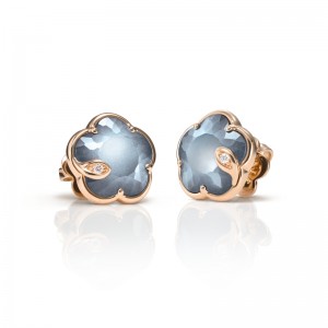 PASQUALE BRUNI 18K ROSE GOLD TON JOLI GREY MOP EARRINGS DIA-0.02 OTHER-4.58. GLD-2.93