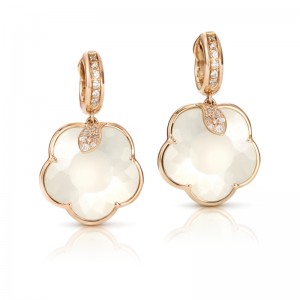 PASQUALE BRUNI 18K ROSE GOLD TON JOLI WHITE QUARTZ DIAMOND EARRINGS DIA-0.44. WHTS- STONE-22.34, GLD 9.87