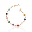 PASQUALE BRUNI 18K ROSE GOLD FIGLIA DEI FIORI BRACELET WITH COLORED GEMSTONES