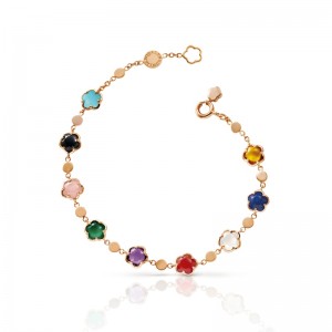 PASQUALE BRUNI 18K ROSE GOLD FIGLIA DEI FIORI BRACELET WITH COLORED GEMSTONES