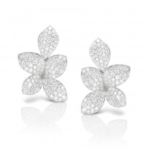 PASQUALE BRUNI 18K WHITE GOLD GIARDINI SEGRETI EARRINGS WITH DIAMONDS. GLD-7.95 DIA-2.27