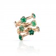18K ROSE GOLD FIGLIA DEI FIORI RING WITH GREEN GEMSTONES (SIZE 13). 