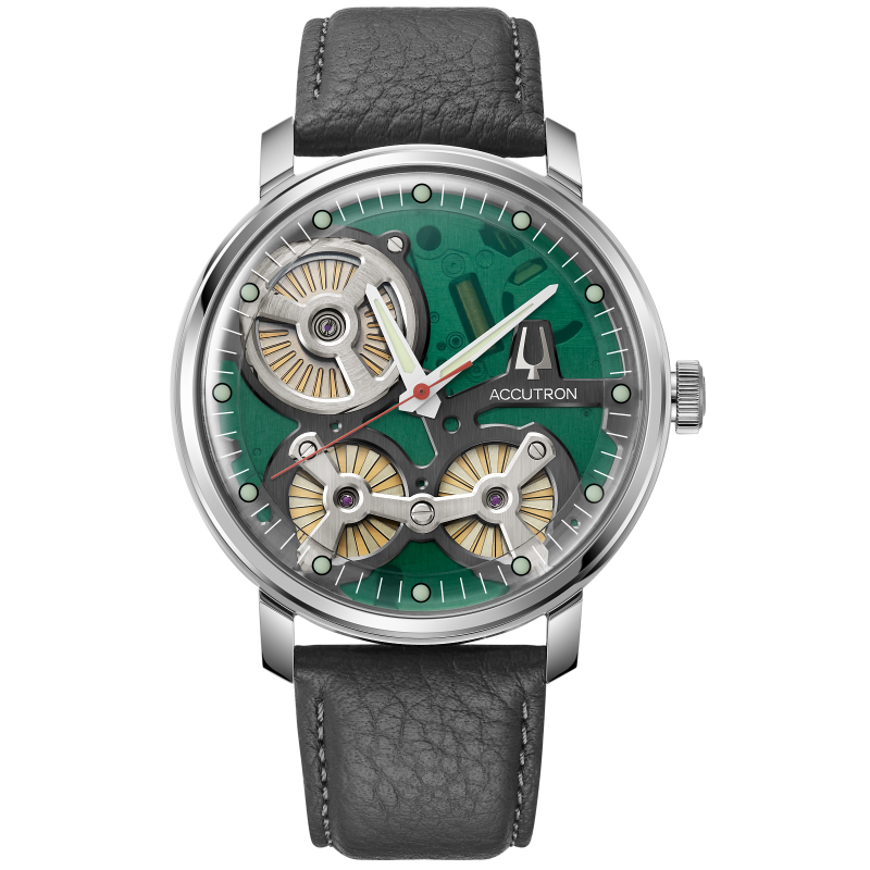 ACCUTRON SPACEVIEW 2020 LIMITED RELEASE WATCH  - CHARCOAL CALF LEATHER STRAP