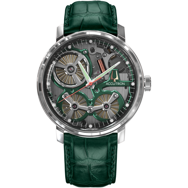 ACCUTRON SPACEVIEW 2020 LIMITED RELEASE WATCH - GREEN ALLIGATOR STRAP