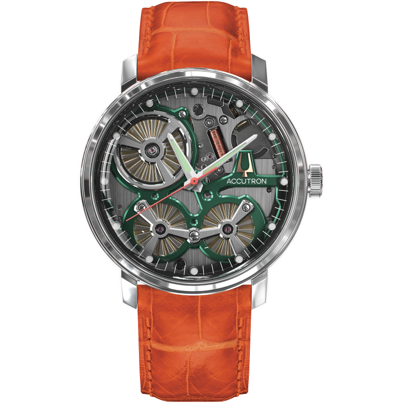 ACCUTRON SPACEVIEW 2020 LIMITED RELEASE WATCH  - ORANGE ALLIGATOR STRAP