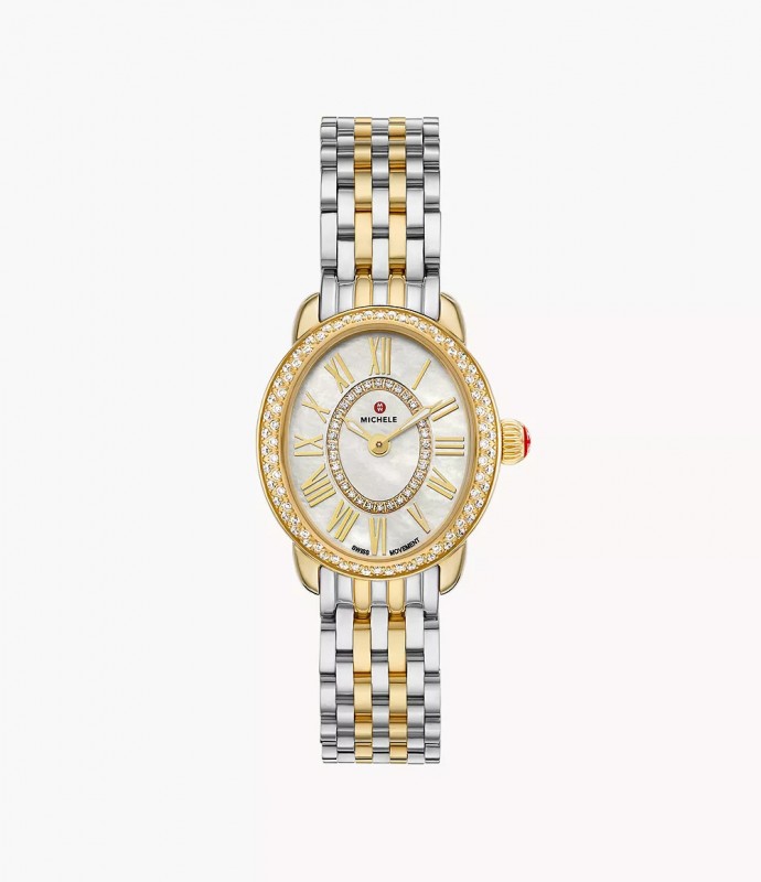 Serein Oval Diamond Two-Tone 18K Gold-Plated Watch