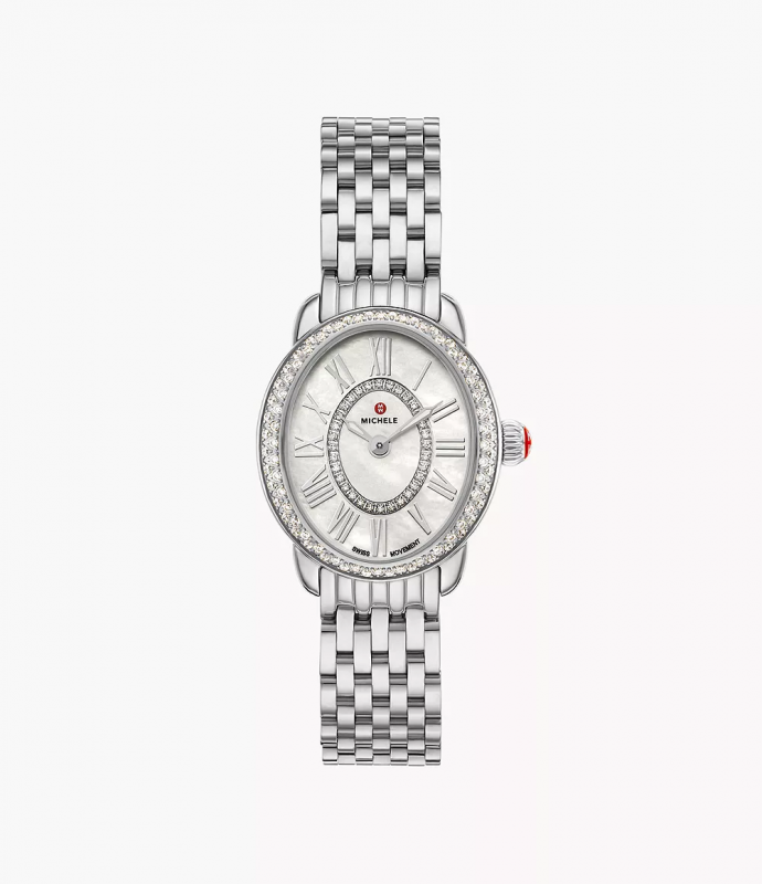 Serein Oval Diamond Stainless Steel Watch