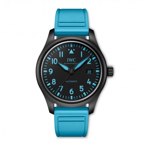 41MM Pilot's Watch Automatic George Russell in Black Ceramic with Blue Rubber Strap