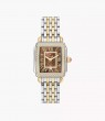 Deco Madison Mid Diamond Two-Tone 18K Yellow Gold-Plated and Stainless Steel  with Chocolate Brown MOP Dial