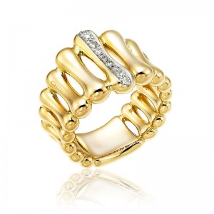 Chimento Bamboo Over Diamond Ring
