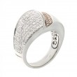 Chimento Polished Tapered Shank Wide Pave Top W/2 Rows Rg Diamonds 1Ct.
