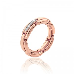 CHIMENTO 18K ROSE GOLD AND DIAMOND X-TEND RING