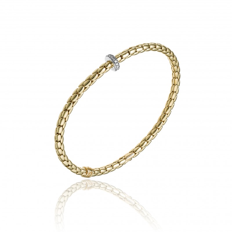 CHIMENTO 18K YELLOW GOLD STRETCH SPRING BRACELET. 