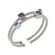 CHIMENTO WG DOUBLE STRETCH CUFF W/AMETHYST & BLUE TOPAZ.