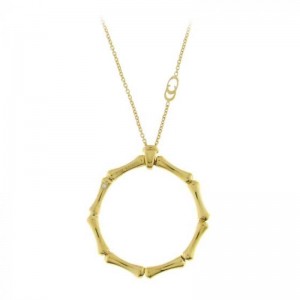 CHIMENTO YG BAMBOO OPEN CIRCLE PENDANT