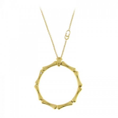 CHIMENTO YG BAMBOO OPEN CIRCLE PENDANT