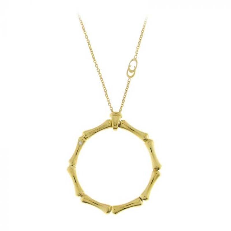 CHIMENTO YG BAMBOO OPEN CIRCLE PENDANT