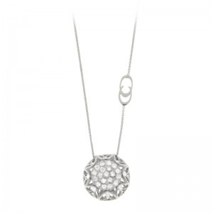 CHIMENTO CALEIDOS DIAMOND CLUSTER PENDANT ON 18K WHITE GOLD CHAIN