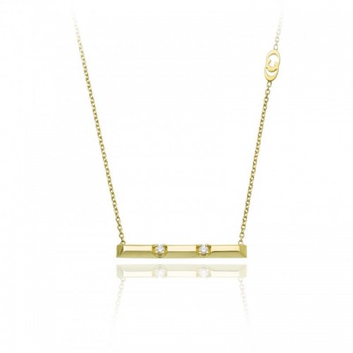 CHIMENTO 18K YELLOW GOLD 2 DIAMONDS CHOCOLAT COLLECTION PENDANT GLD-3.40 DIA0.07. VS-G