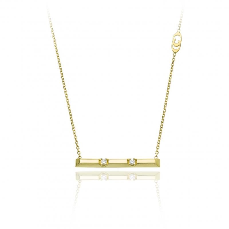 CHIMENTO 18K YELLOW GOLD 2 DIAMONDS CHOCOLAT COLLECTION PENDANT GLD-3.40 DIA0.07. VS-G