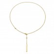 CHIMENTO  GIRCOLLO CHOCOLAT LARIAT NECKLACE IN 18K YELLOW GOLD WITH 3 DIAMONDS