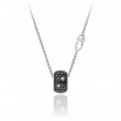 CHIMENTO FOREVER STAR PENDANT IN 18K WHITE GOLD WITH BLACK AND WHITE PAVE DIAMONDS