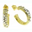 18K WHITE AND YELLOW GOLD STARDUST DIAMOND EARRINGS.