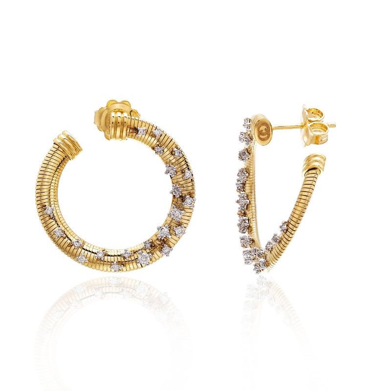https://www.williambarthman.com/upload/product/18K YELLOW AND WHITE GOLD STARDUST DIAMOND EARRINGS. 