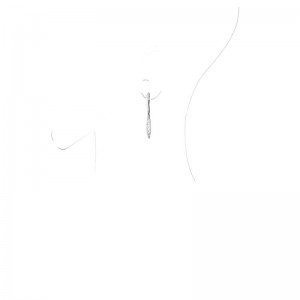 CHIMENTO WG HANGING THIN LINKS W/PAVE THIN OVAL DROP EARRINGS .72PTS.