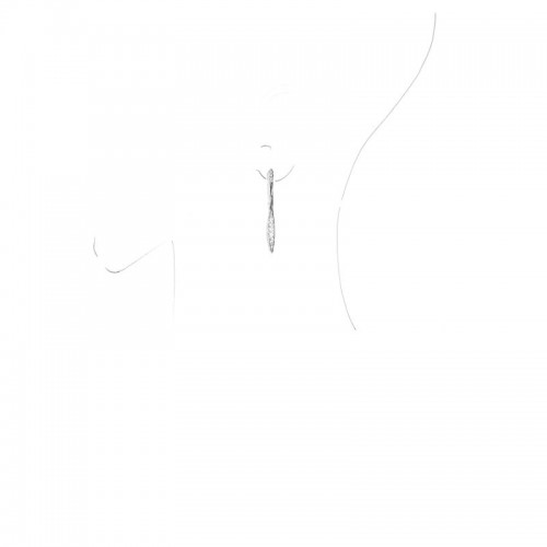 CHIMENTO WG HANGING THIN LINKS W/PAVE THIN OVAL DROP EARRINGS .72PTS.