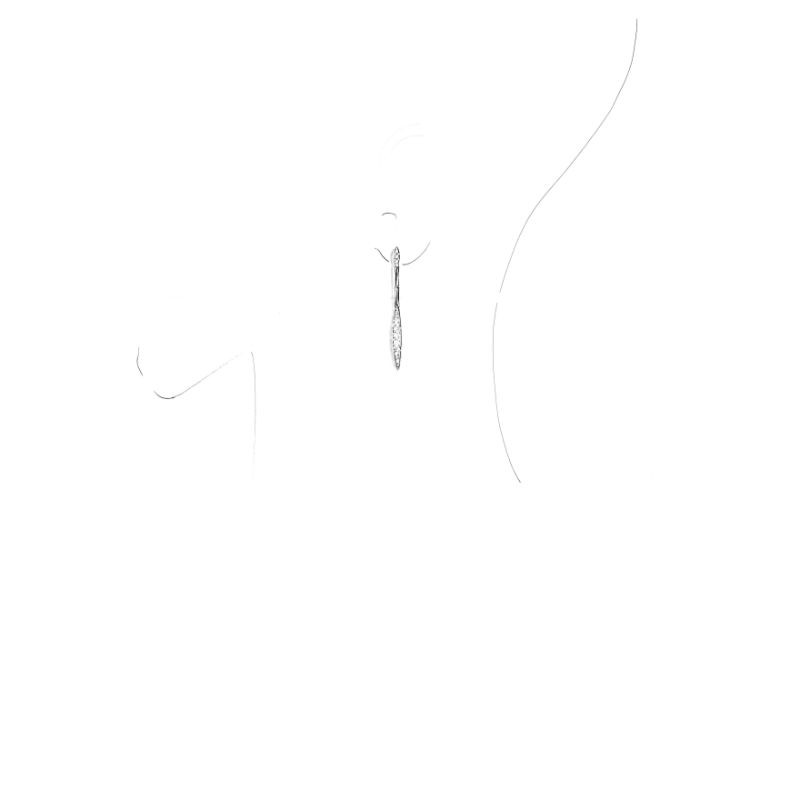 CHIMENTO WG HANGING THIN LINKS W/PAVE THIN OVAL DROP EARRINGS .72PTS.