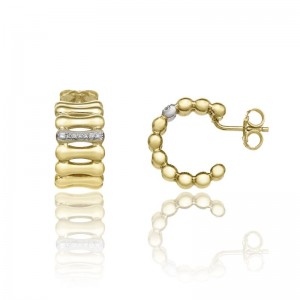Chimento Bamboo Over Diamond Earrings