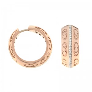 CHIMENTO HERA ROSE GOLD W/DIAMOND EARRINGS.