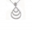DAMIANI WG DIAMOND CIRCLE TOP W/OPEN DIAMOND PEARSHAPE AND 2 GRADUATED CURVES. UNDERNEATH PENDANT .92PTS