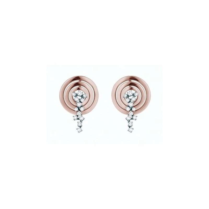 3 pink gold circels w/cluster dias drop SOPHIA LOREN COLLECTION.