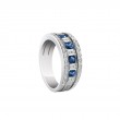Damiani 18k white gold diamond and sapphire ring .850 sapphire diamond .18. 