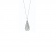 DAMIANI WG DIAMOND TOP TRIPLE DIAMOND TEARDROP W/2 DIAMONDS CENTER DROP PEND. 1.97CTS