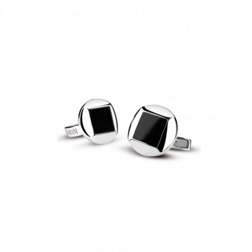 DAMIANI SILVER BLACK ONYX CUFFLINKS.