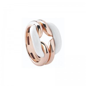 DAMIANI RG W/WHITE AGATE BARS FRONT RING.