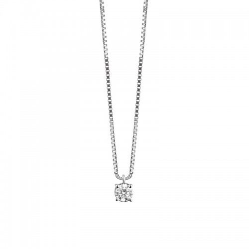 Damiani 18k White Gold Round Diamond Necklace 0.24ctw.