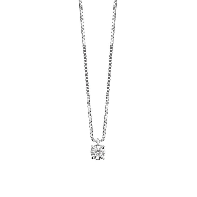 Damiani 18k White Gold Round Diamond Necklace 0.24ctw.